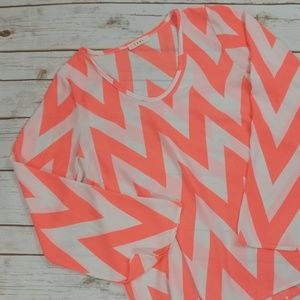 Neon Orange LS Chevron Top